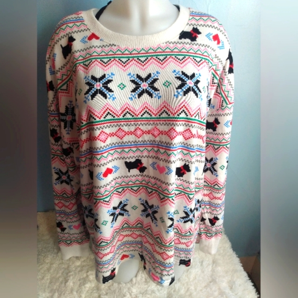 Joyspun woman's size 2X holiday long sleeve shirt